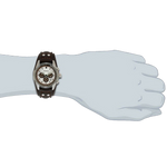 Fossil Mens Stainless Steel Chronograph Watch with Genuine Brown Leather Strap