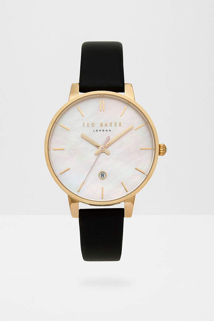 Lurisia Pearl Face Leather Strap Watch
