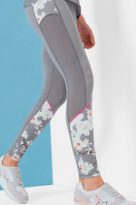 Myuni Oriental Blossom Mesh Panel Leggings